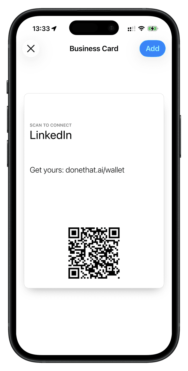 LinkedIn Apple Wallet Pass Preview