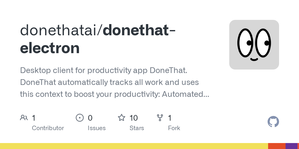 GitHub repository preview for donethatai/donethat-electron